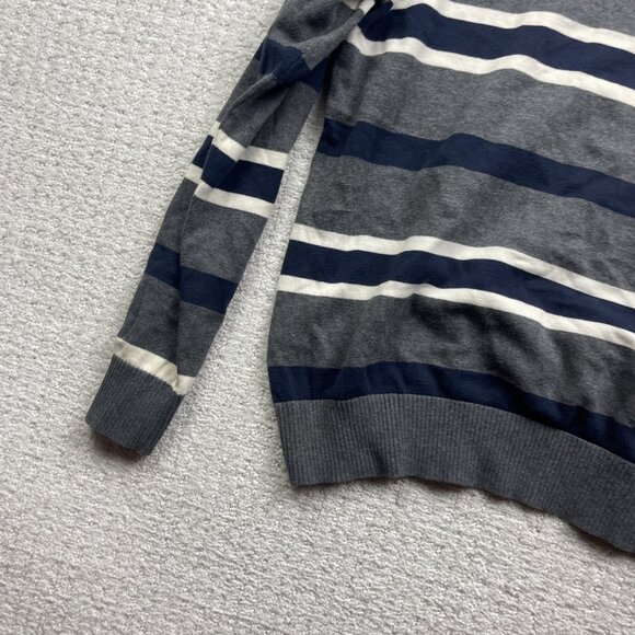 Tommy Hilfiger Blue / Grey Striped Pullover V-Neck Sweater Long Sleeve Mens S - Picture 11 of 13